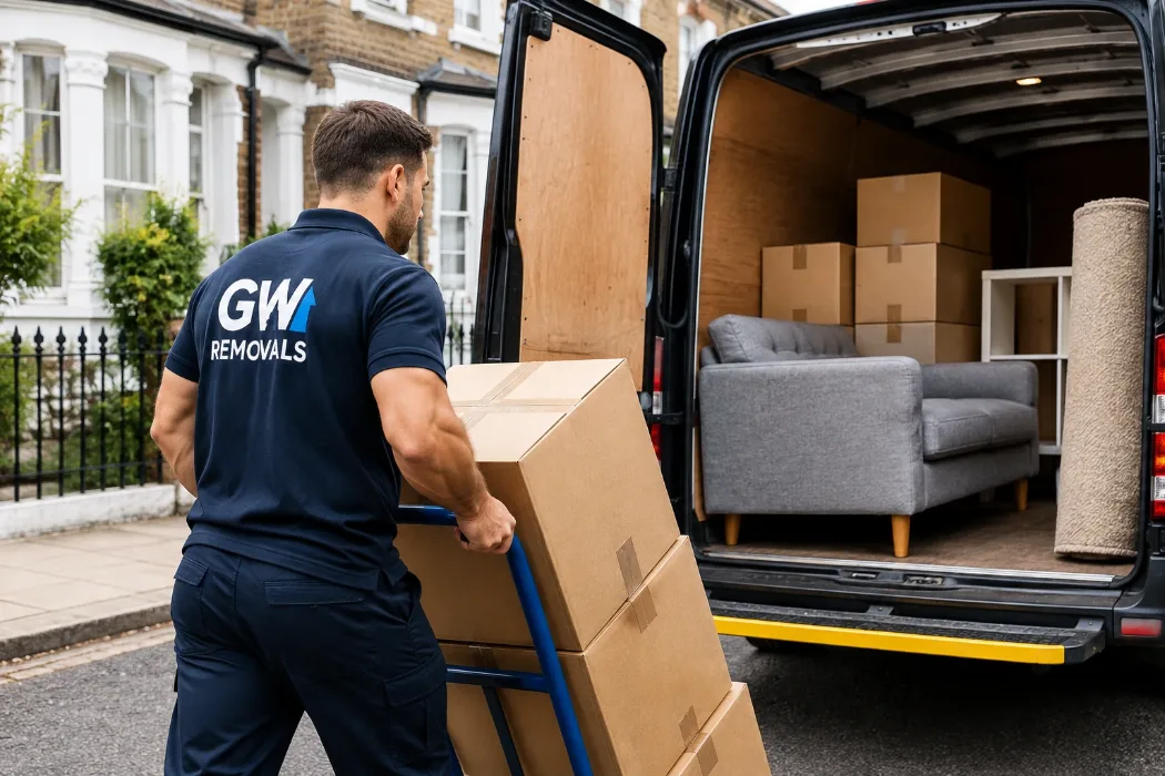 GW Removals team loading a removals van in London