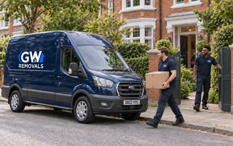 GW Removals team planning property access in Wimbledon