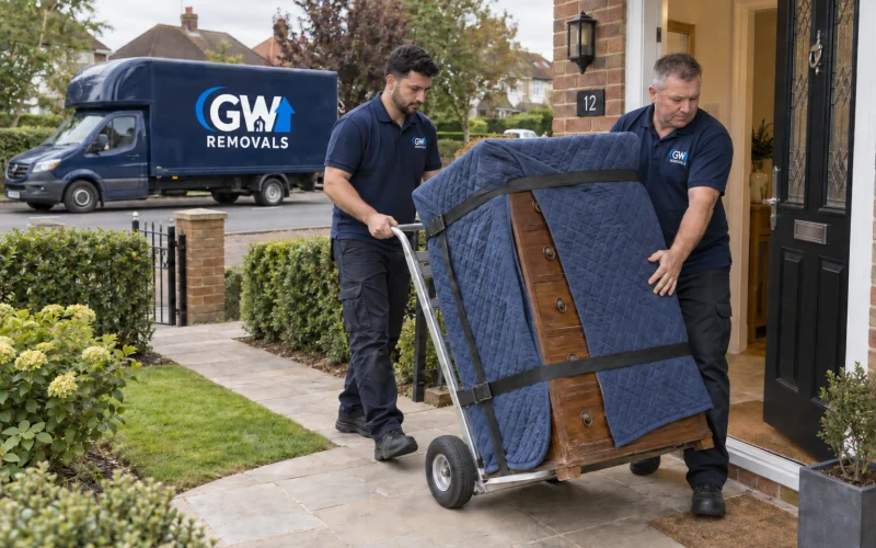 GW Removals team planning property access in Brentwood