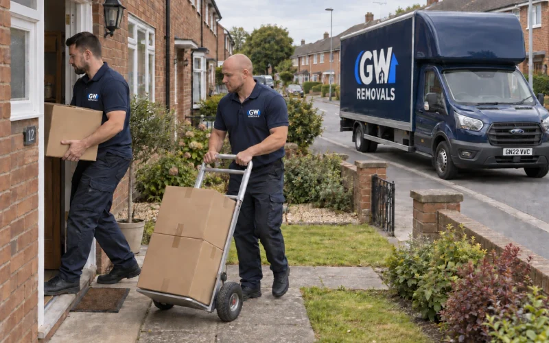 GW Removals team planning property access in Harlow
